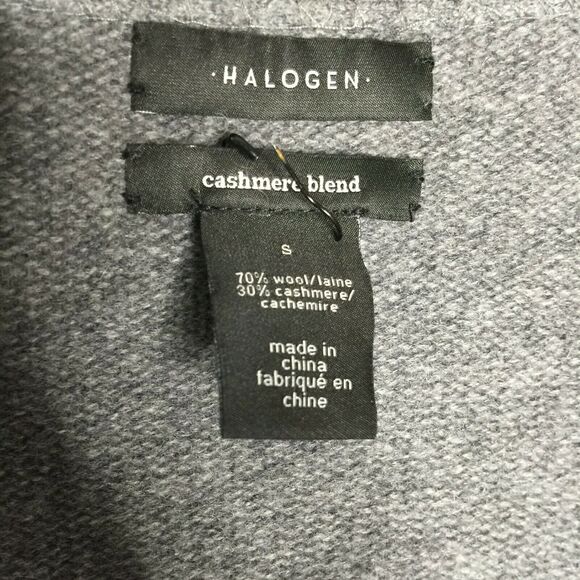 Halogen Wool & Cashmere Long Cardigan Long Sleeves Front Welt Pockets Small NWT - Picture 6 of 7